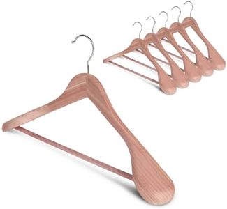 StorageWorks Red Cedar Wood Hangers, Extra Wide Shoulder Wooden Hanger for Closet, 6 Pack Heavy Duty Suit Hangers, Natural Wood Hangers for Coats, Jackets, Pants