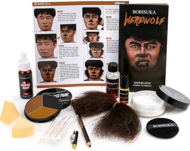 Halloween Werewolf Makeup Kit, Wolf-man SFX Make Up Kits Character Set with Face Paint, Crepe Hair & Fake Blood for Special Effects Costume Makeup, Theater, Cosplay & Party