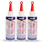 Beacon Fabri-Tac 118ml Medium Bottle, Clear - Permanent Adhesive Fabric Glue (Triple Pack) - Strong Leather Glue for Lace, Glass, Wood & Trims - Quick Drying Craft Glue for Upholstery & Home decor
