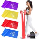 COFOF Resistance Bands, Exercise Band with 4 Resistance Levels,1.8m/5.9ft long Stretch Bands with Carry Bag & Exercise Guide, Straps for Yoga, Pilates,Strength Training and Physiotherapy