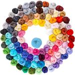 Habbi Needle Felting Wool - 100 Colors Wool Roving for Felting Wool Yarn Roving, Natural Needle Felt Roving for DIY Craft Materials