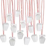 ArtCreativity Tooth Saver Necklaces, Set of 144, White Tooth Containers, Tooth Holders For Boys & Girls, Dentist Office Giveaways For Kids, Theme Party Supplies, Unique Goodie Bag Fillers