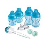 Tommee Tippee Advanced Anti-Colic Baby Bottle Starter Kit, Slow and Medium-Flow Breast-Like Teats for a Natural Latch, Triple-Vented Anti-Colic Wand, Blue