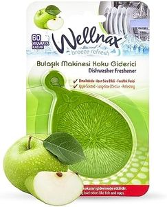 Wellnax Dishwasher Cleaner and Deodorizer for Smell, Green Apple Scented Dishwasher Freshener, Lasts Up To 60 Wash Cycles, Dishwasher Odor Eliminator & Spot Prevention on Glasses, Dishwares, Etc.