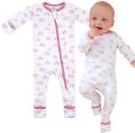 DREAMLAND BABY Bamboo Viscose Baby Pajamas (0-24 months). Ultra Soft Viscose Sleepers with 2-Way Zipper, Mitten & Foot Cuffs