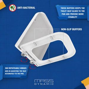 MASS DYNAMIC Square Soft-Close Toilet Seat – Durable, Easy Install