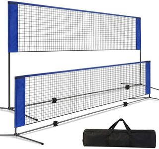 4.2m Portable Badminton Net & Pickleball Net, Height Adjustable for Backyard & Driveway, Durable Iron Frame, Easy Setup Outdoor Sports Net with Carry Bag for Junior Volleyball & Tennis