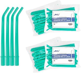 100 Pcs Dental Aspirator Tips, JMU Disposable Surgical Suction Tips 1/4" Diameter Green, 4 Packs, Pack of 25