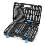 216 Piece Socket Spanner Set, 1/4" 3/8" 1/2" Inch Drive 72 Teeth Ratchet Wrench with Case, DIY Tools, Bits Set, for Home, Garage, Car, Workshop, Large, Professional