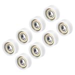 PATIKIL Nylon Pulley Wheel 8x26x11mm, 8 Pack 608zz Bearing Sliding Conveyor Roller Wheel for Door Window Drawer Hardware Driving Mechanical Equipment, White