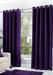 Hachette Thermal Blackout Curtains Eyelet Ring Top Including Pair of Tiebacks (Aubergine Purple, 46" x 54")