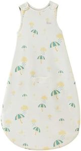 AnZai Merino Wool & Organic Cotton Sleep Sack for 2-4 Years - 2 Way Zipper Adjustable Sleeping Bag, Year Round Wearable Blanket for Babies Oatmeal