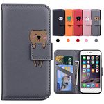 iPhone 6s Plus Case, iPhone 6 Plus Case, iPhone 6 Plus Case with Card Holder, Flip Wallet Case for iPhone 6s Plus, [Drop Protection, Non-Slip,Shockproof](iPhone 6 Plus / 6S Plus, Grey)