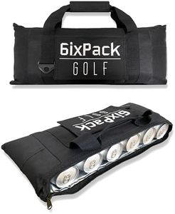 6ixPack Golf Insulated Golf Cooler Bag Plus 2 Ice Packs - Soft Cooler Designed to Fit All Golf Bags - Holds 6 Beer Cans - Golf Accessories to Keep Drinks Cold for Hours - Beer Sleeve and Cooler