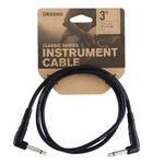 D’Addario Accessories Classic Series Guitar Patch Cables - Guitar Pedal Cable with ¼ Inch Ends - Durable & Reliable - Instrument Cable for Pedalboards - Right Angle - 3 feet