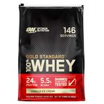 Optimum Nutrition GOLD STANDARD 100% Whey Protein Powder, Vanilla Ice Cream, 4.54 kg