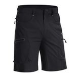 MAGNIVIT Men's Hiking Shorts Casual Shorts Military Shorts Tactical Shorts above Knee Shorts Loose Fit Shorts with Multi-Pocket Black