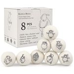 Wool Dryer Balls, 8PCS Natural Fabric Softener 100% Organic Premium New Zealand Wool, No Fillers, Anti Static, Lint Free, Odorless,