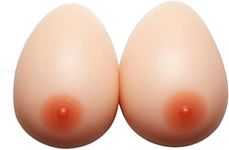 ZCOINS Non-Adhesive Silicone Breast Forms, Realistic Fake Boobs Teardrop Shaped False Breasts for a Natural Silhouette, Comfortable Silicone Boobs Inserts for Pocketed Bra, Skin-2XL (1200g/Pair)