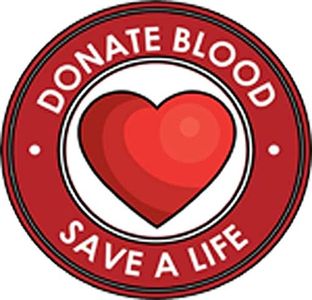 Donate Blood Save A Life Health Fair Drive Event Cartoon Vinyl Sticker (4" Tall)