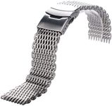 LENSION Unisex Stainless Steel Dive Shark Mesh Milanese Watch Bracelet Strap Band (20mm)