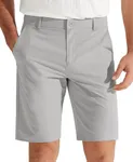 Libin Men's Golf Shorts 9" Casual Flat Front Hybrid Shorts Work Dress Chino Shorts Lightweight Quick Dry Water Resistant with Pockets, Light Grey, Size 33