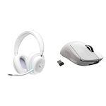 Logitech G G735 Wireless Gaming Headset, Customisable LIGHTSYNC RGB Lighting, LIGHTSPEED, Bluetooth, 3.5 MM Aux Compatible- White Mist & PRO X SUPERLIGHT Wireless Gaming Mouse - White