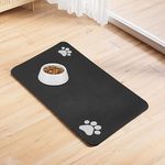 16 x 24 Inch Pet Feeding Mat Dog Mat for Food and Water Dog Food Absorbent Mat, Quick Dry Cat Food Mat Dog Water Bowl Mat Pet Supplies (Dark Grey)