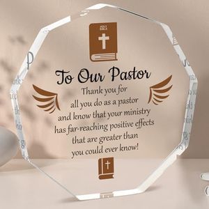 BLUMUZE Pastor Appreciation Gifts Plaque for Pastors, Nonagon Acrylic Sign Gifts for Pastor for Pastor Appreciation Day Unique Pastor Gifts for Men