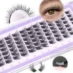 Self Adhesive Lash Clusters Natural Self Adhesive Eyelashes No Glue Needed Natural Eyelashes Extension DIY Lash Extension CD Curl Wispy Cluster Lashes Natural Look Clear 10-16MM 72Pcs by Zegainesters