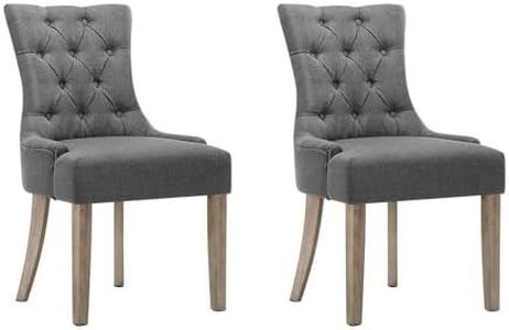 Artiss Dining Chairs Set of 2 Grey Fabric Esright Chair Nursing Seats Reading Seating Home Living Room Bedroom Kitchen Cafe Office Furniture, Cayes French Provincial Design, in 49cm Seat Height