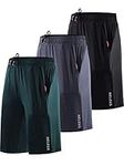 NELEUS Women's Lightweight Running Shorts Workout Athletic Short for Yoga with Pocket, 9054 3 Pack,,black/Grey/Blackish Green, XL