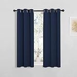 NICETOWN Blackout Draperies Curtains, All Season Thermal Insulated Solid Grommet Top Blackout Curtains/Drapes for Kid's Room (Navy, 1 Pair, 29 x 45 Inch)