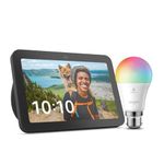 Echo Show 8 | 3rd generation (2023 release) | Charcoal + Sengled LED Smart Light Bulb (B22), Works with Alexa - Smart Home Starter Kit