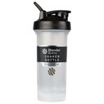 BlenderBottle Classic V2 Shaker Bottle with Stainless Steel Ball, For Protein Shakes, Dishwasher Safe, 830ml, Clear Black