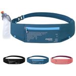 Men Women Waterproof Running Belts with Bottle,Adjustable Water Bottle Running Hands Free, Large Phone Running Belt with Water Bottle fit 6.8Inch Phone (Blue+250ml Water Bottle)