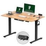 FLEXISPOT EN1 Electric White Stand Up Desk 48 x 24 Inches Whole-Piece Desktop Ergonomic Memory Controller Adjustable Height Standing Desk (Black Frame + 48/'' Maple Desktop, 2 Packages) Black/Maple