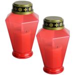 Veemoon 2pcs Led Cemetery Light Outdoor Candle Battery Operated Candles Candle Lights Battery Operated