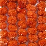 Asian Hobby Crafts Artificial Marigold Fluffy Flowers Hanging Garlands, 5 Pieces (Dark Orange)