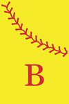 B: Monogram Initial Letter Softball Journal/Notebook for Girls and Women, Personalized Gift, Softball Gift, Softball Players Notebook, Softball Girl ... gift, 120 Pages of 6" x 9" Lined Notebook