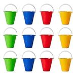 Bramble 24 5" Brightly Coloured Sand Pit & Beach Pail Buckets for Kids, Sandbox Toys - Assorted Colours