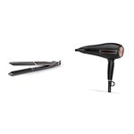 BaByliss Smooth Pro 235 Straightener, Black & Super Power 2400 Hair Dryer, Black