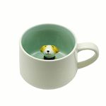 NOSCOMP 3D Animal Cup Coffee Mug Comes With A Cute Inside Creative Morning Mug Animal Cup For Hot And Cold Tea Milk Coffee Perfect For Kids Decorations Best Office Cup (Dog) (Ceramic), 400 ML