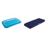 Avenli 85410 Kids Airbed/Single Size Flocked Air Mattress/Blue Coloured / 152cm x 89cm x 17.5cm & Bestway Pavillo Single Size Air Bed | Inflatable Outdoor, Indoor Airbed for Camping