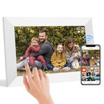10.1 Inch WiFi Digital Picture Frame, 1280x800 IPS Touch Screen HD Display Smart Digital Frame Built in 32GB Memory, Auto-Rotate, Share Photos and Videos via Frameo app(White)
