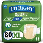 FitRight Ultra Adult Incontinence Briefs; Size Extra Large; For Waist Size 56"-64"; Case of 80