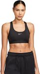 NIKE DX6817-010 W NK SWSH LGT SPT Bra Sports Bra Women's Black/White Size S