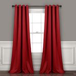 Lush Decor Insulated Grommet Blackout Window Curtain Panels, Pair, 52" W x 108" L, Red - Classic Modern Design - Chic Window Decor - Long Curtains For Living Room, Bedroom, Or Dining Room