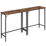 MAHANCRIS Bar Table, 63-Inch Narrow Kitchen Dining Table, Dining Height Table with Sturdy Metal Frame, Connectable Bar Table, Multifunctional Bar Table, Rustic Brown BTHR1601