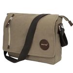 Storite Canvas Sling Cross Body Bag with 4 Zipper Pockets for Men & Women | Travel Office Business Messenger Shoulder Satchel Bag (Light Brown, 33 x 6.5 x 27cm)